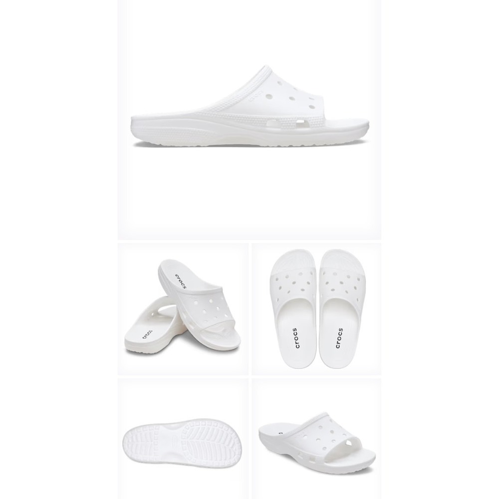 CROCS Men's White Classic Icon Slide Size Mens 12 NEW